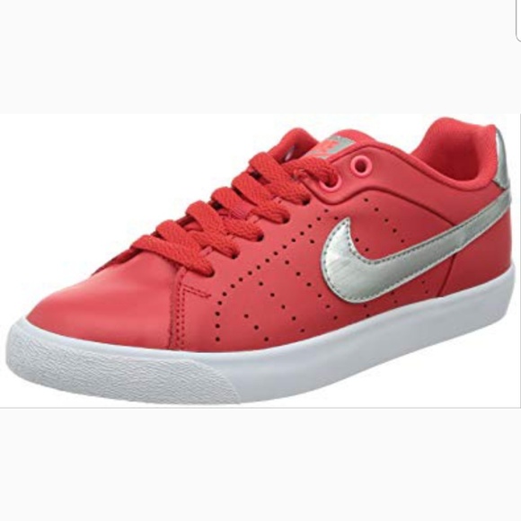 Nike Shoes - Red Nike Court Tour Skinny Leather Sneakers